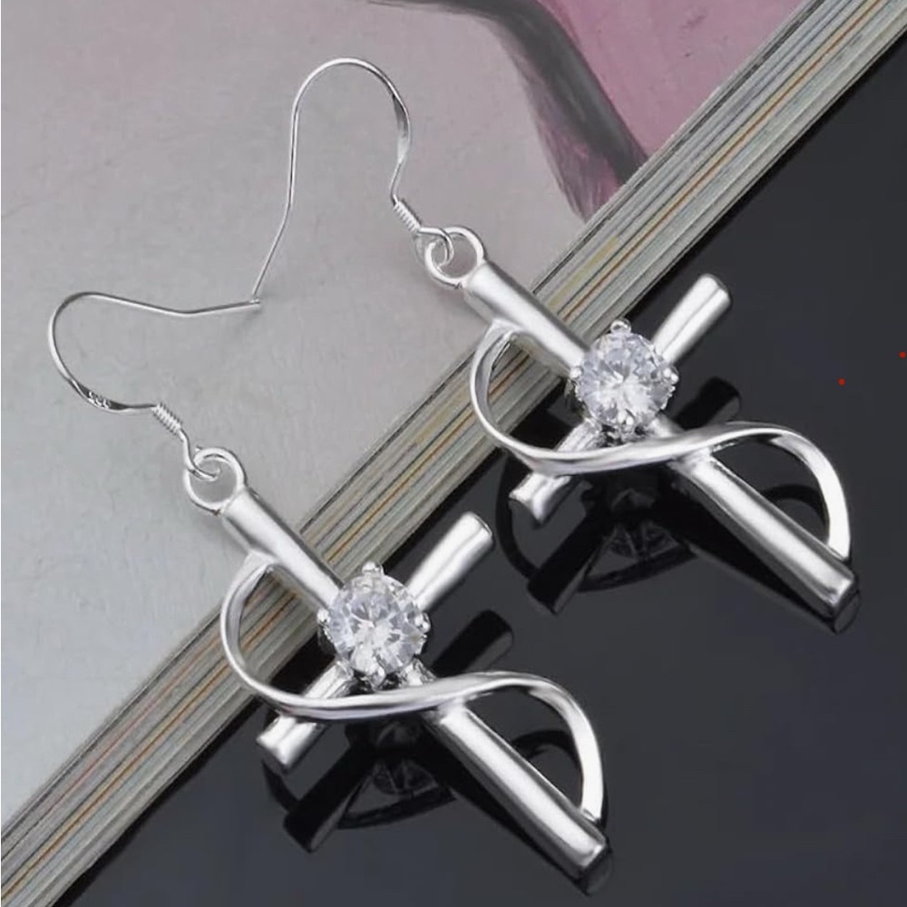 Nobel Crystal Drop Earrings - Picture 4 of 4